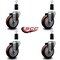 Service Caster 4'' Maroon Poly Wheel Swivel 1-3/8'' Expanding Stem Caster Set, 4PK SCC-EX20S414-PPUB-MRN-138-4 - alternate 2